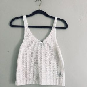 Crotchet White Tank Top